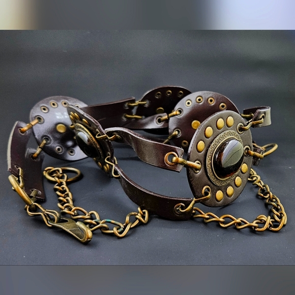 Chain Disc Belt with Gemstones Vintage - Picture 2 of 2